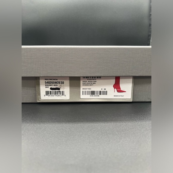 Balenciaga Knife Booties Stretch Fabric Mid -Calf Red Pull On US 6/EU 36 $1290 - Picture 11 of 16